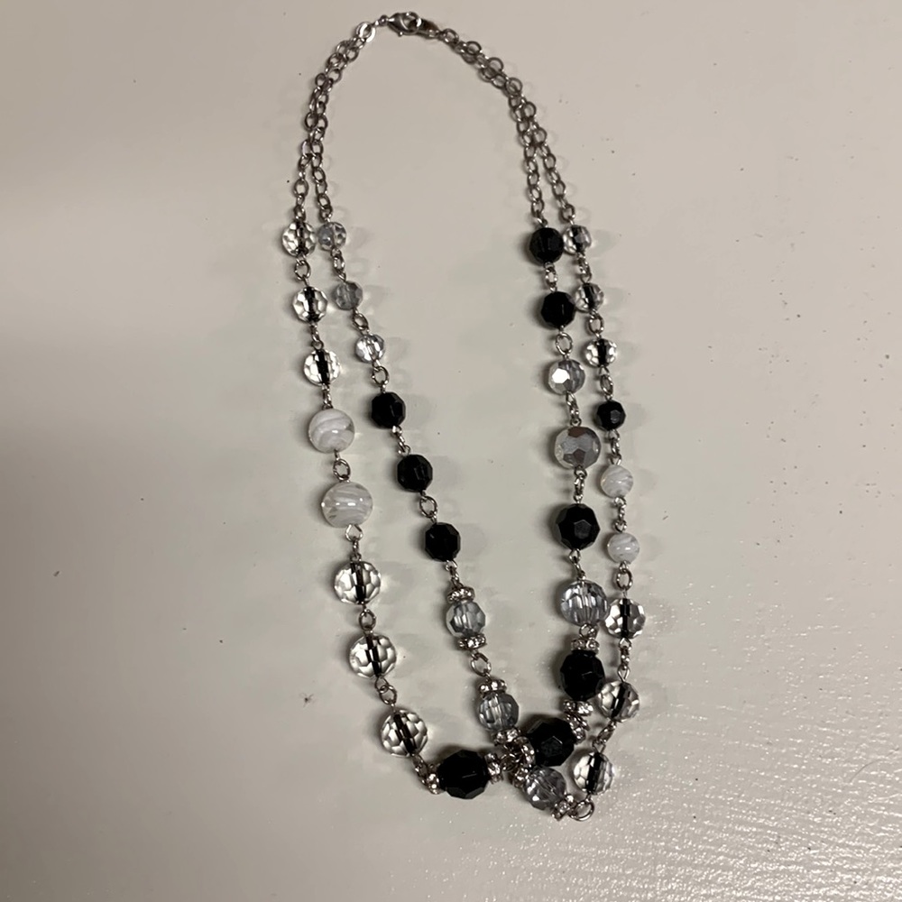 Womens double layer beaded necklace